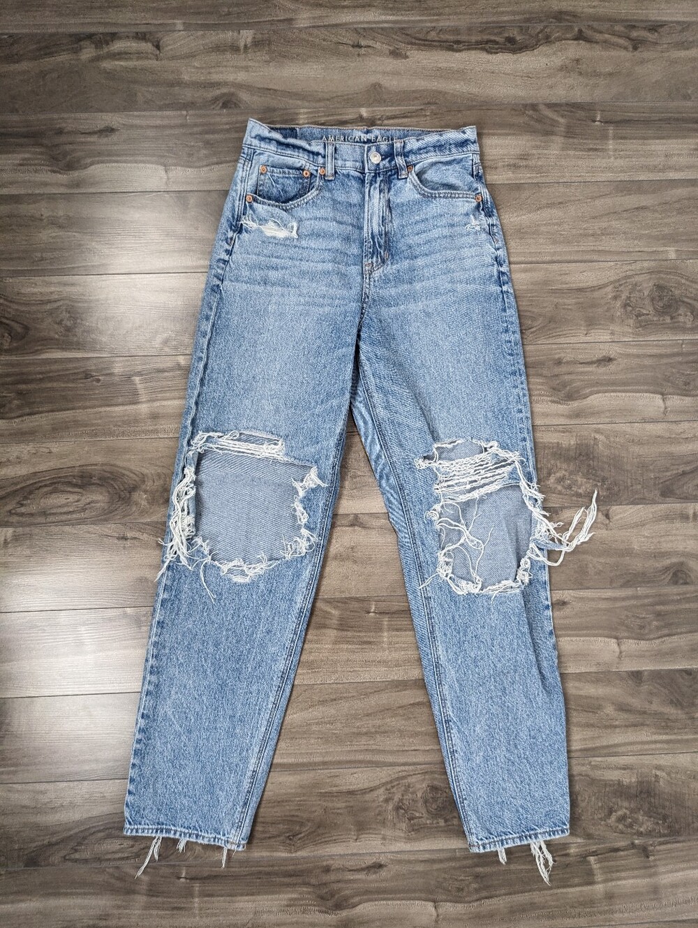 American Eagle Women's Jeans Highest Rise Baggy Straight Size 4